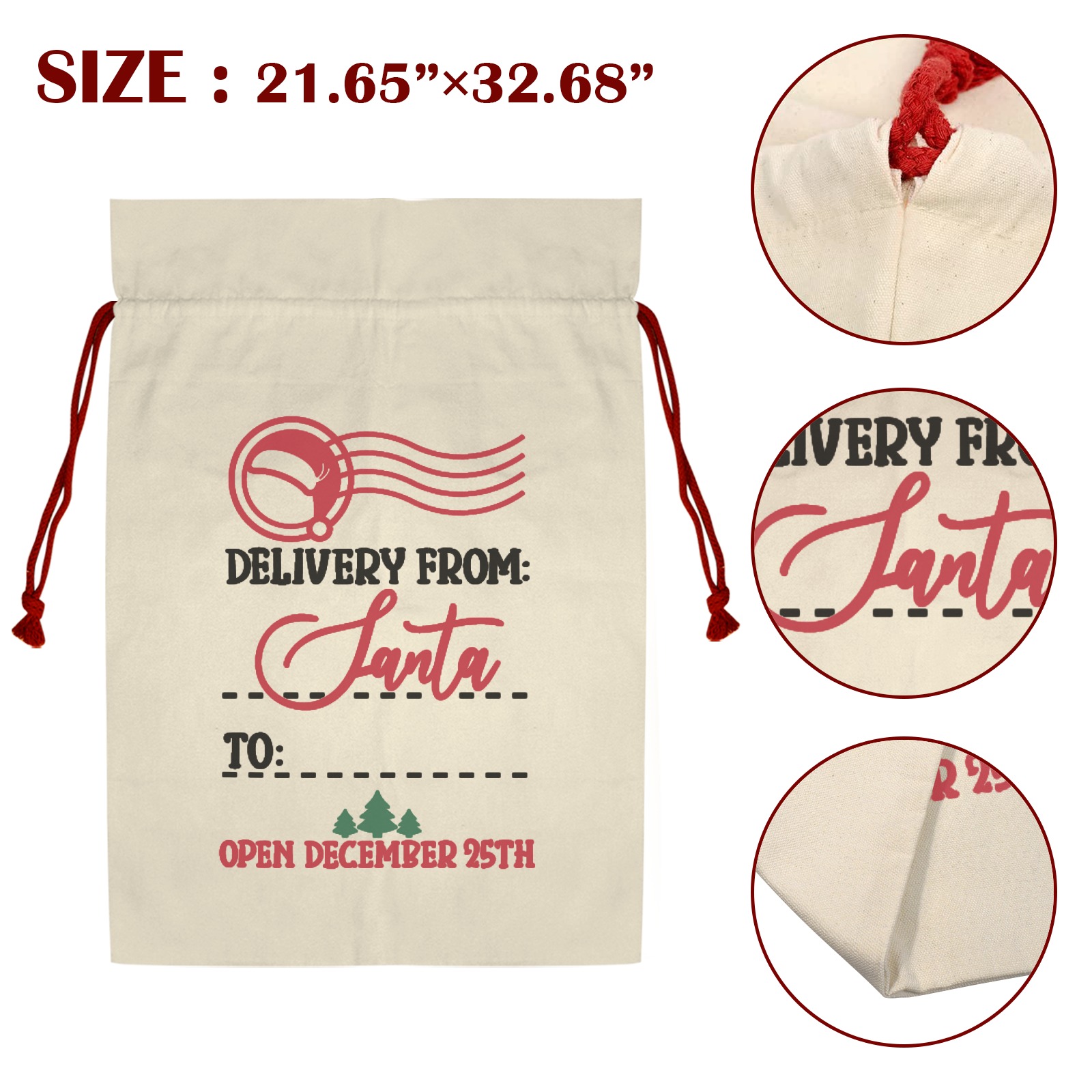 Delivery From Santa Santa Claus Drawstring Bag 21"x32" (Two Sides Printing)
