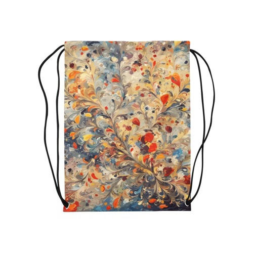 Charming floral ornament. Elegant decorative art Medium Drawstring Bag Model 1604 (Twin Sides) 13.8"(W) * 18.1"(H)