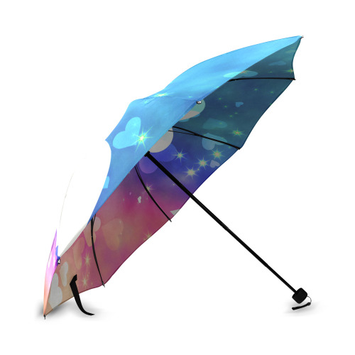 Dreamy Love Heart Sky Background Foldable Umbrella (Model U01)