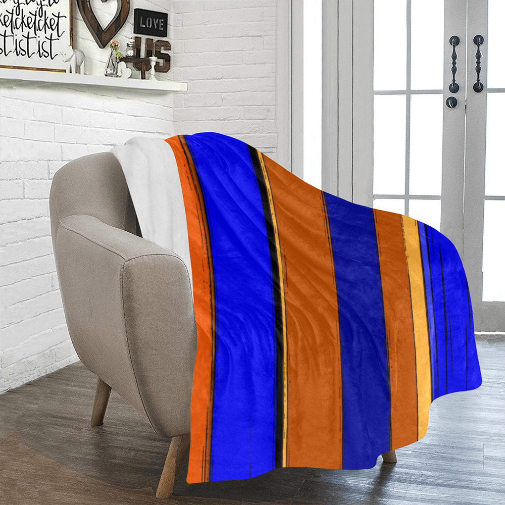 Abstract Blue And Orange 930 Ultra-Soft Micro Fleece Blanket 43''x56''