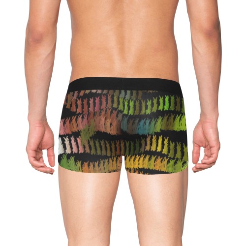 Tangles Stripes in Warm Colors Men's Boxer Briefs with Fly (Model L49)