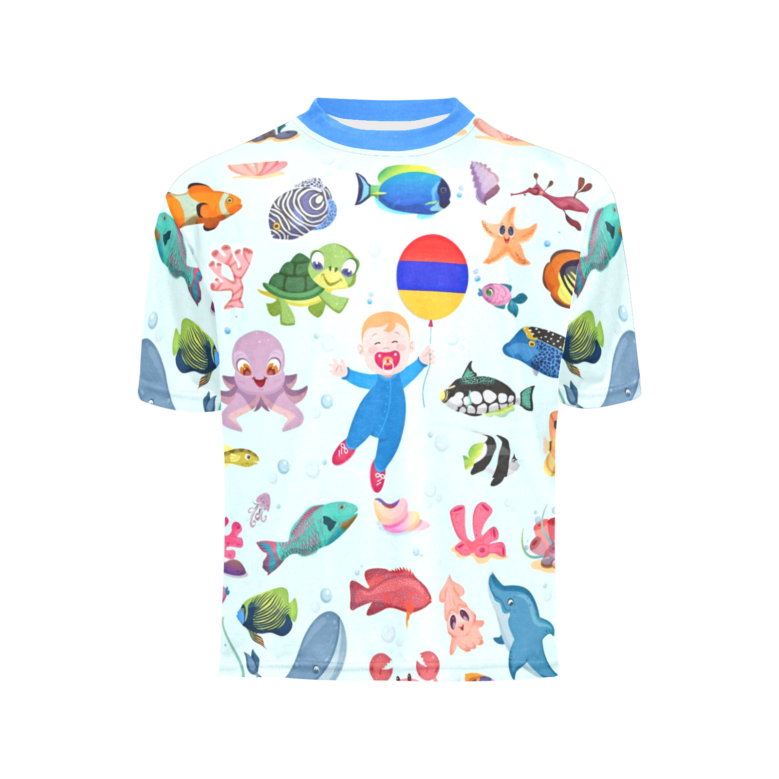 Fishworld Little Boys' All Over Print Crew Neck T-Shirt (Model T40-2)