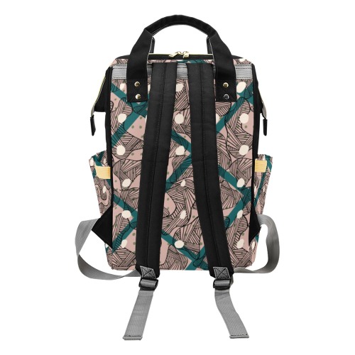 mauve Multi-Function Diaper Backpack/Diaper Bag (Model 1688)