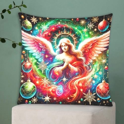 Christmas angel 20x20 Custom Zippered Pillow Cases 20"x20" (Two Sides)