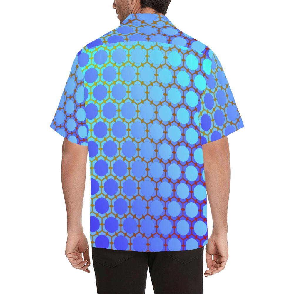 Hex Circle Points Vaporwave Three Hawaiian Shirt (Model T58)