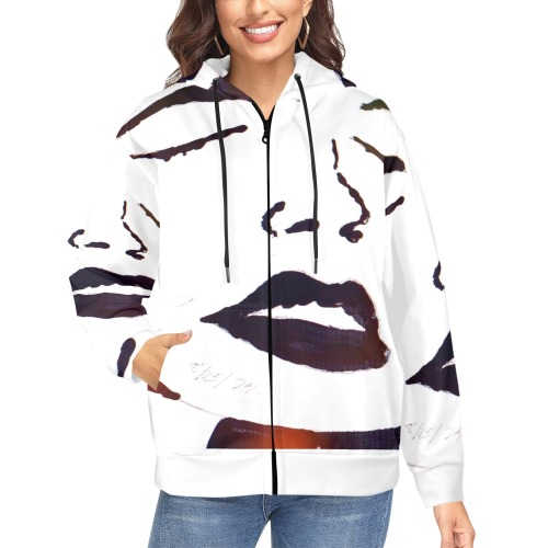 Taking in Love Women's Fleece Full-Zip Hoodie (Model H60)