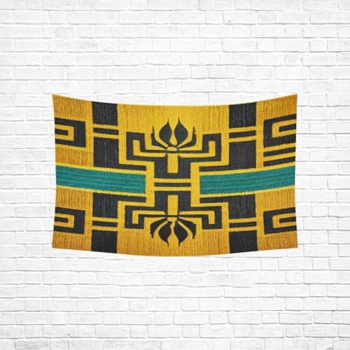 abstract yellow and black Cotton Linen Wall Tapestry 60"x 40"