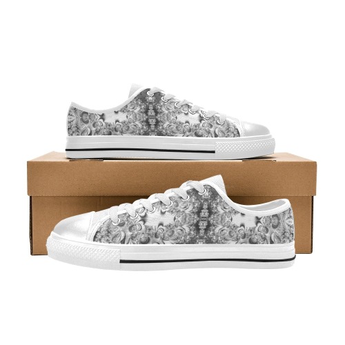 Silver Linings Frost Fractal Women's Classic Canvas Shoes (Model 018)