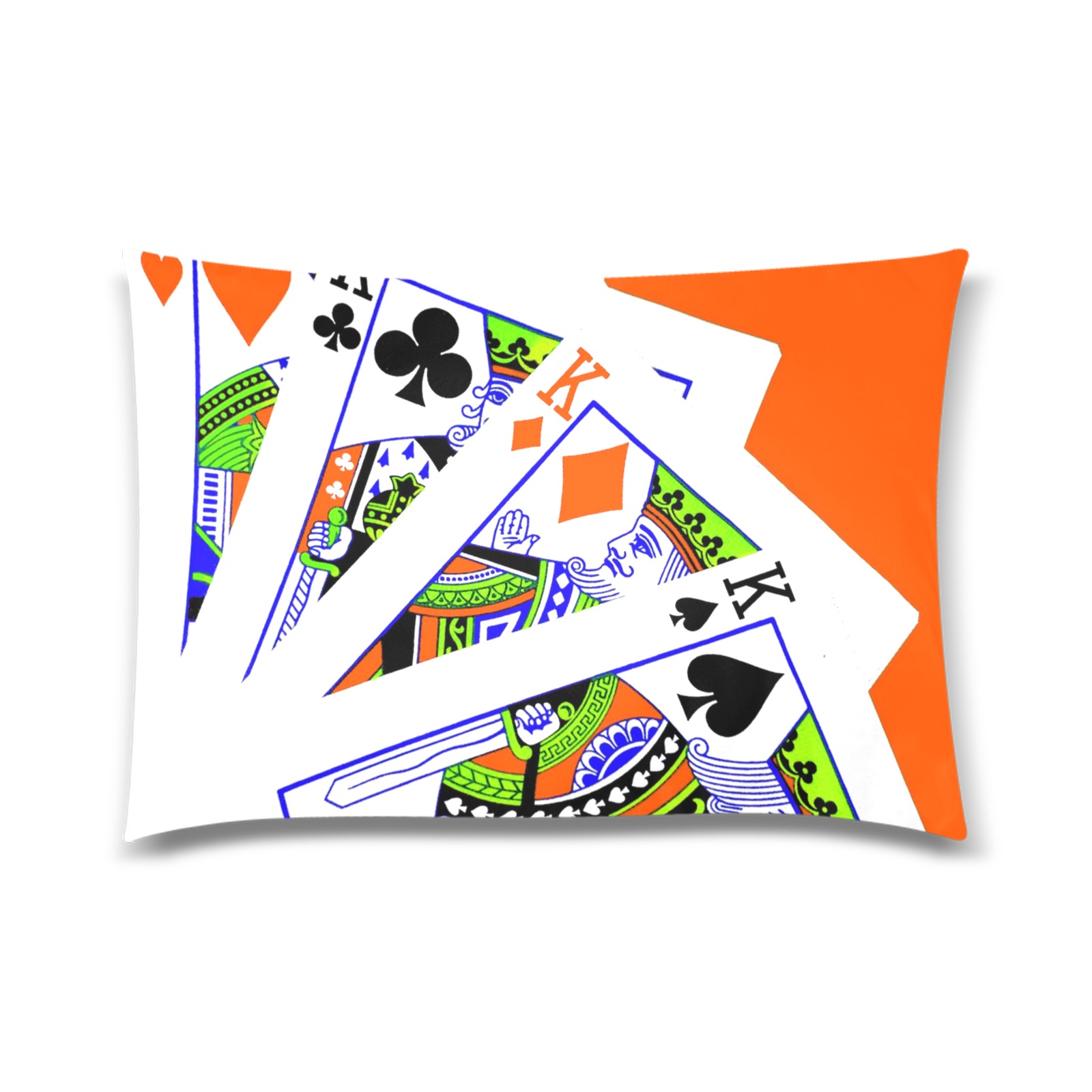 FOUR KINGS (2) Custom Zippered Pillow Case 20"x30"(Twin Sides)