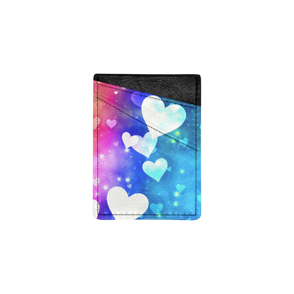 Dreamy Love Heart Sky Background Cell Phone Card Holder
