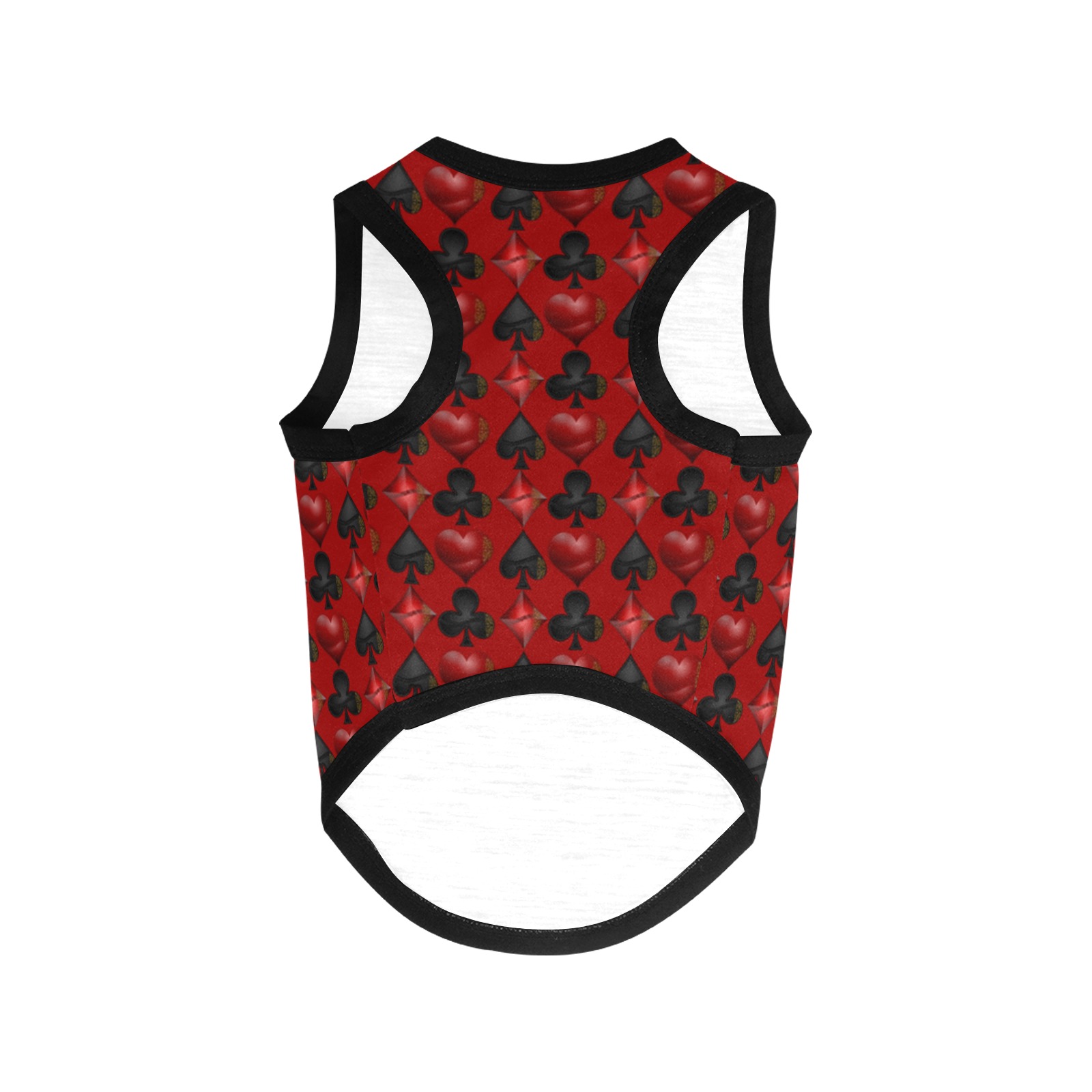 Las Vegas Poker Card Shapes - Red All Over Print Pet Tank Top
