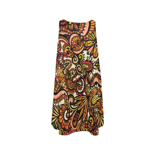 Dragonscape - Large Graphic Sleeveless A-Line Pocket Dress (Model D57)