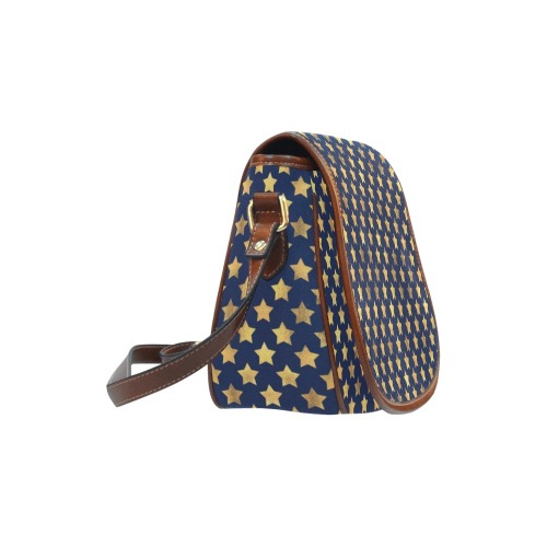 Navy with Gold Stars Saddle Bag/Large (Model 1649)