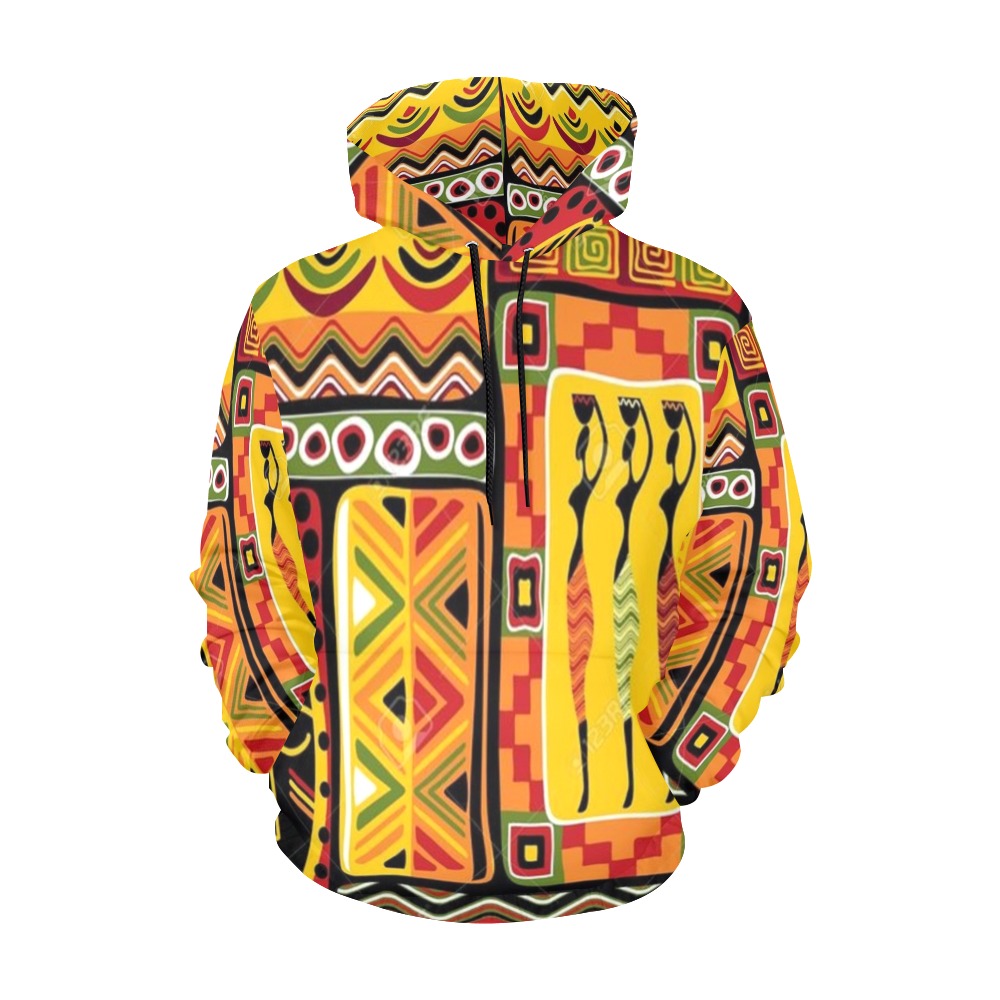 African Tribe Ethnic Pattern All Over Print Hoodie for Men (USA Size) (Model H13)