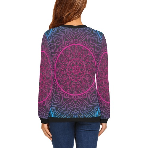 Mandala All Over Print Crewneck Sweatshirt for Women (Model H18)