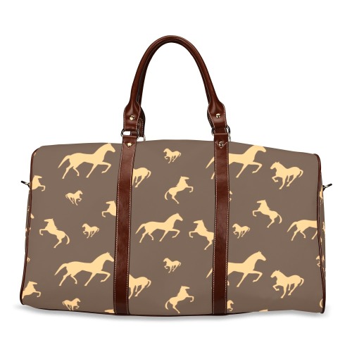 Brown horses seamless pattern Travel bag Waterproof Travel Bag/Large (Model 1639)