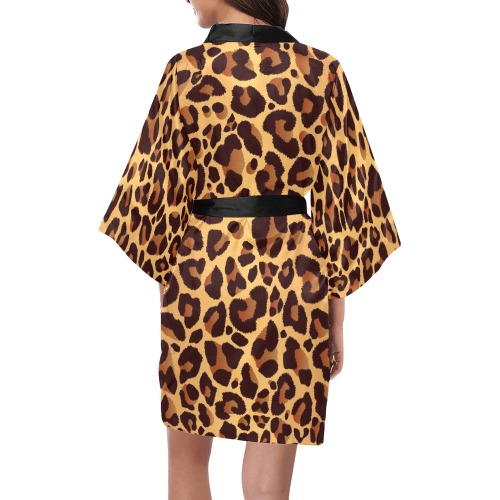 Leopard Print  Night gown Kimono Robe