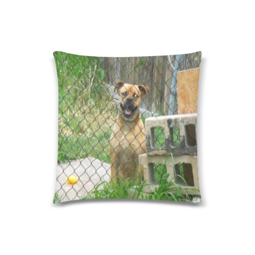 A Smiling Dog Custom Zippered Pillow Case 18"x18"(Twin Sides)