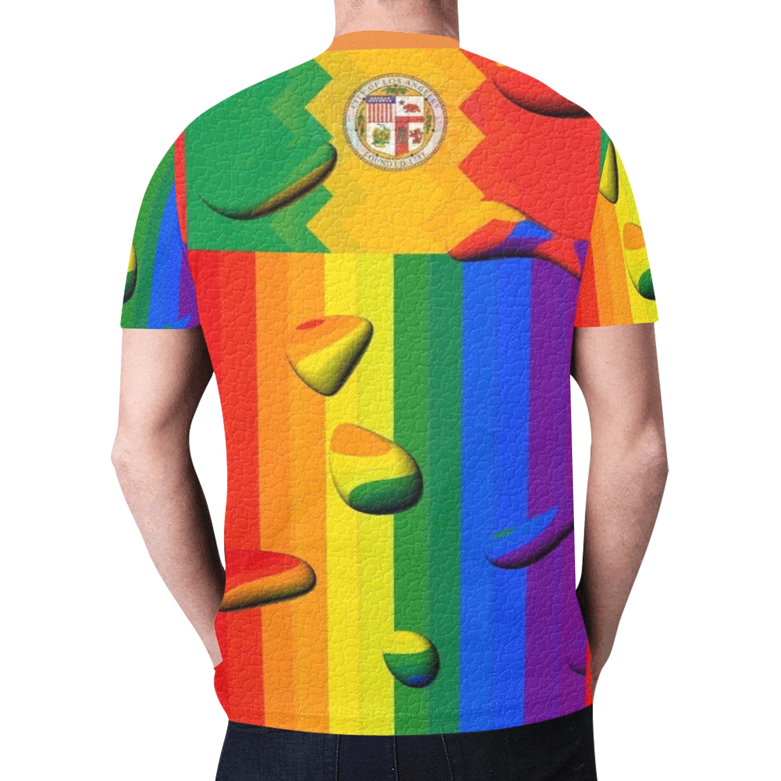 Los Angeles Pride Flag Pop Art by Nico Bielow New All Over Print T-shirt for Men (Model T45)