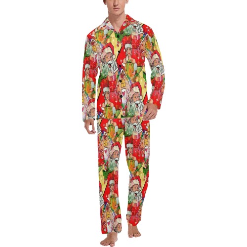 Christmas 2022 by Nico Bielow Men's V-Neck Long Pajama Set