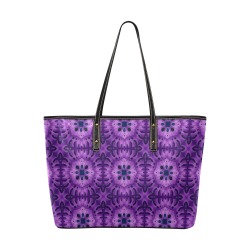 Elegant Purple Chic Leather Tote Bag (Model 1709)