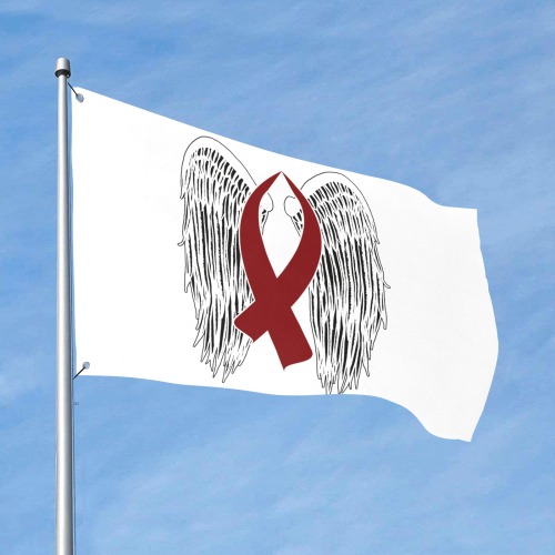 Winged Awareness Ribbon (Burgundy) Custom Flag 5x3 Ft (60"x36") (One Side)