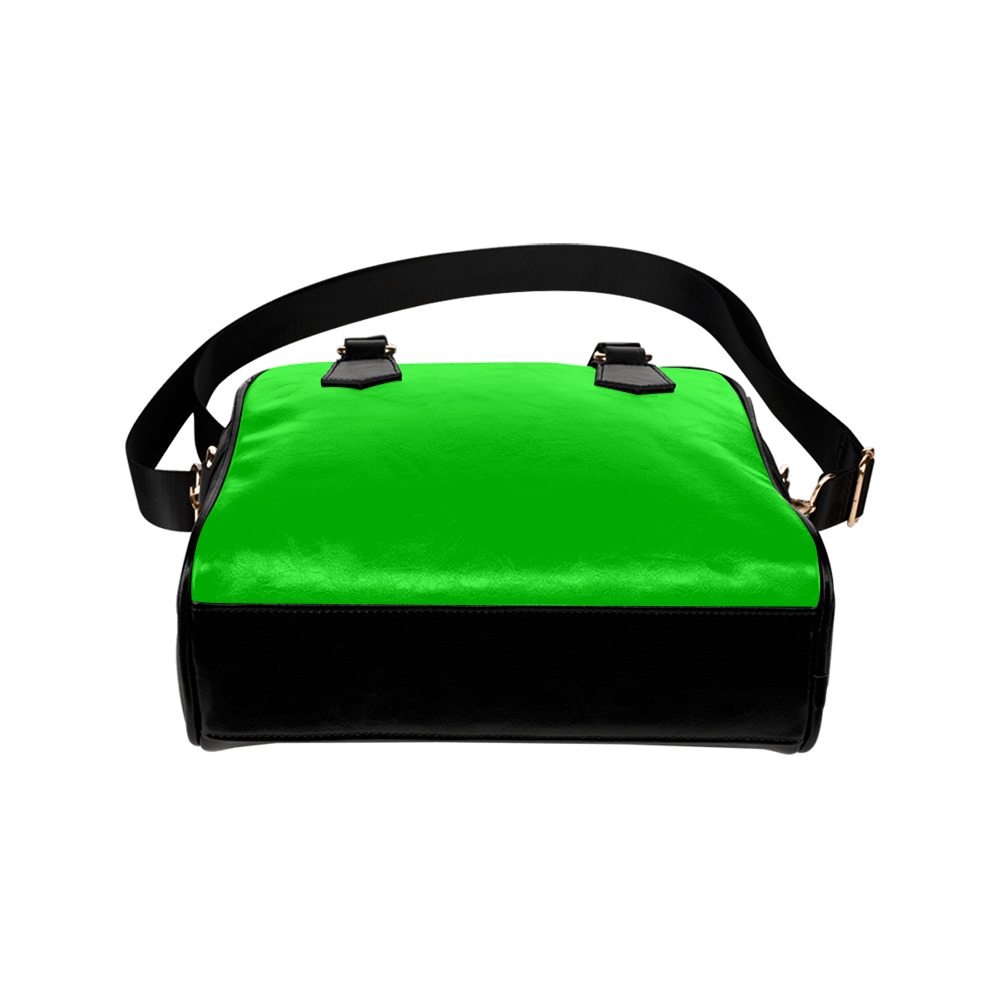 Merry Christmas Green Solid Color Shoulder Handbag (Model 1634)