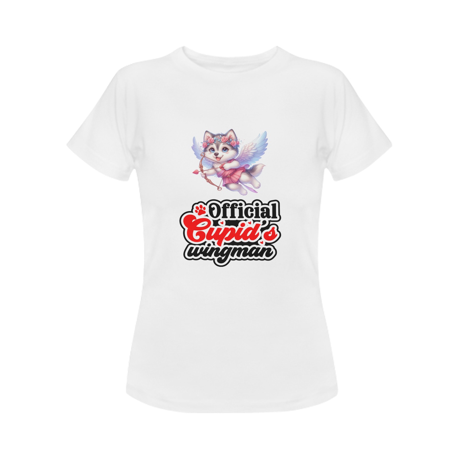 Cupid Husky Official Cupid's Wingman Women's T-Shirt in USA Size (Two Sides Printing)