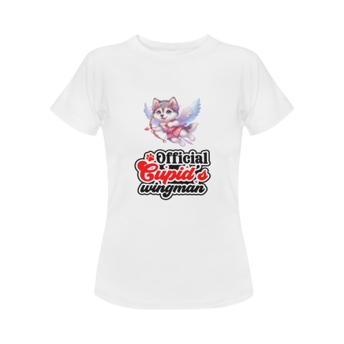 Cupid Husky Official Cupid's Wingman Women's T-Shirt in USA Size (Two Sides Printing)