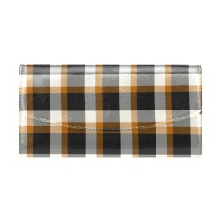 Classic Plaid (Tan) Women's Flap Wallet (Model 1707)