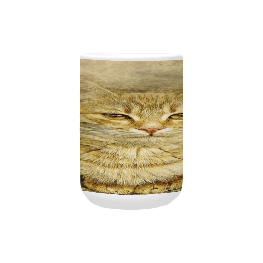 Orange Tabby Cat Custom Ceramic Mug (15OZ)