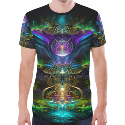 Fractal Visionary Art Neon New All Over Print T-shirt for Men (Model T45)