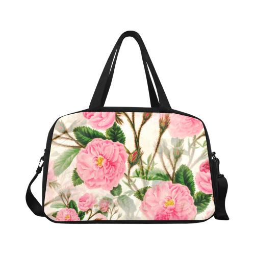 Vintage Pink Rose Garden Blossom Fitness Handbag (Model 1671)