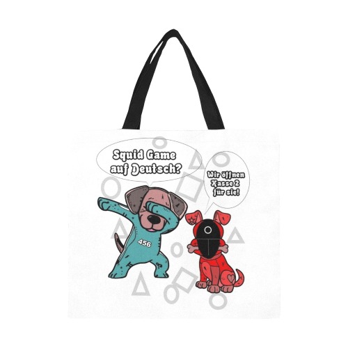 Dog Game German/ squid game by Nico Bielow All Over Print Canvas Tote Bag/Large (Model 1699)