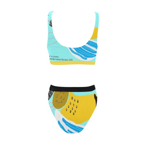 Vespidae Sport Top & High-Waisted Bikini Swimsuit (Model S07)