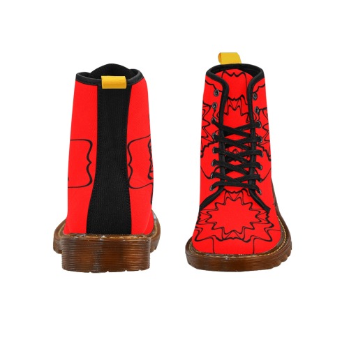 Black Interlocking Diamonds Starred Red Martin Boots For Men Model 1203H