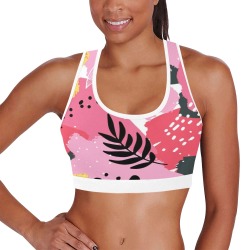 Cute Tropical Print Sports Bra Women's All Over Print Sports Bra (Model T52)
