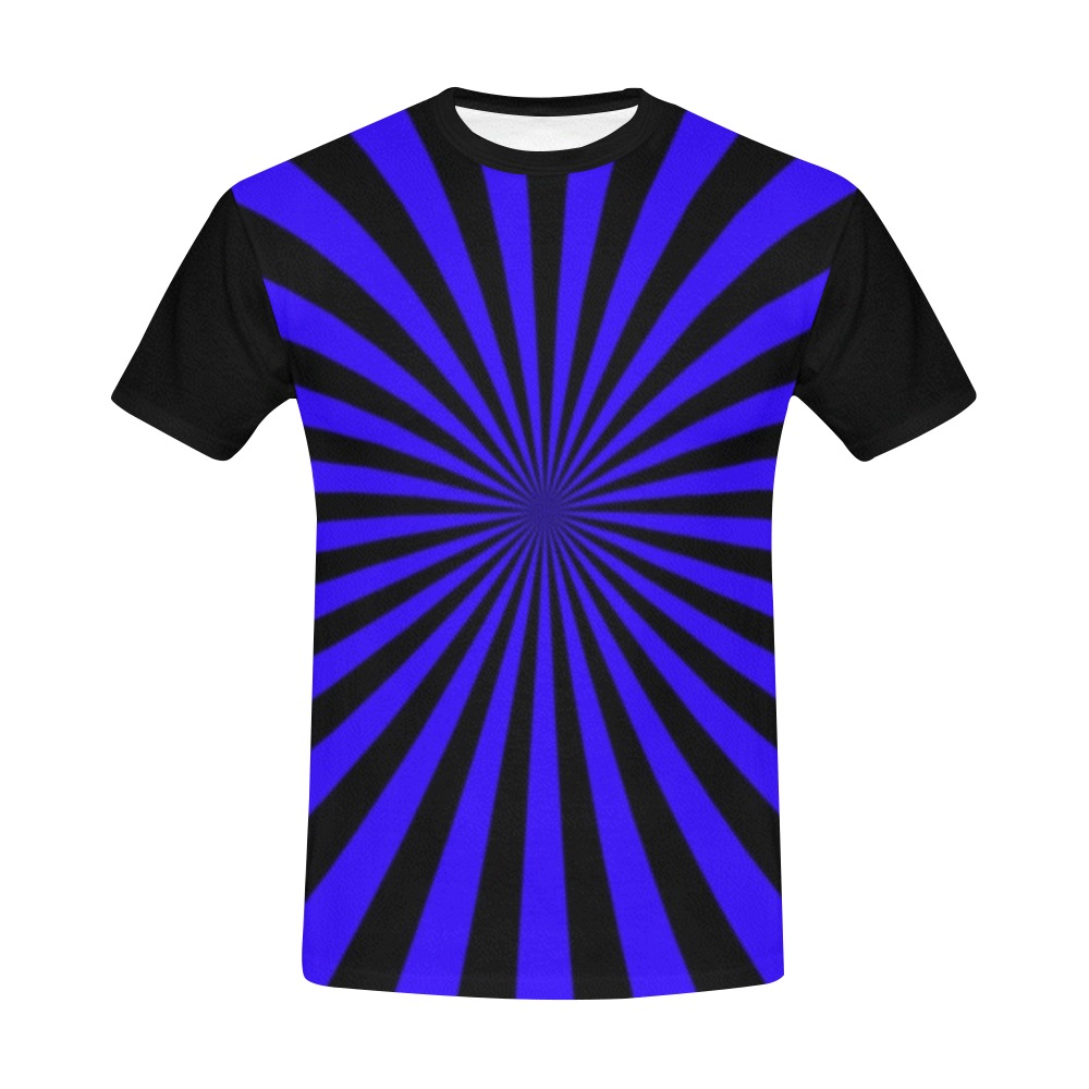 RR BURNED Blue All Over Print T-Shirt for Men (USA Size) (Model T40)