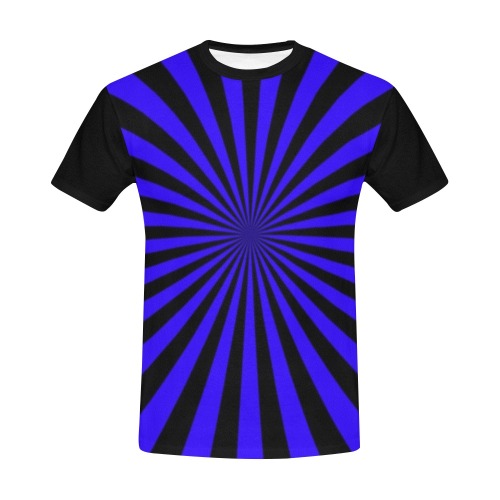RR BURNED Blue All Over Print T-Shirt for Men (USA Size) (Model T40)