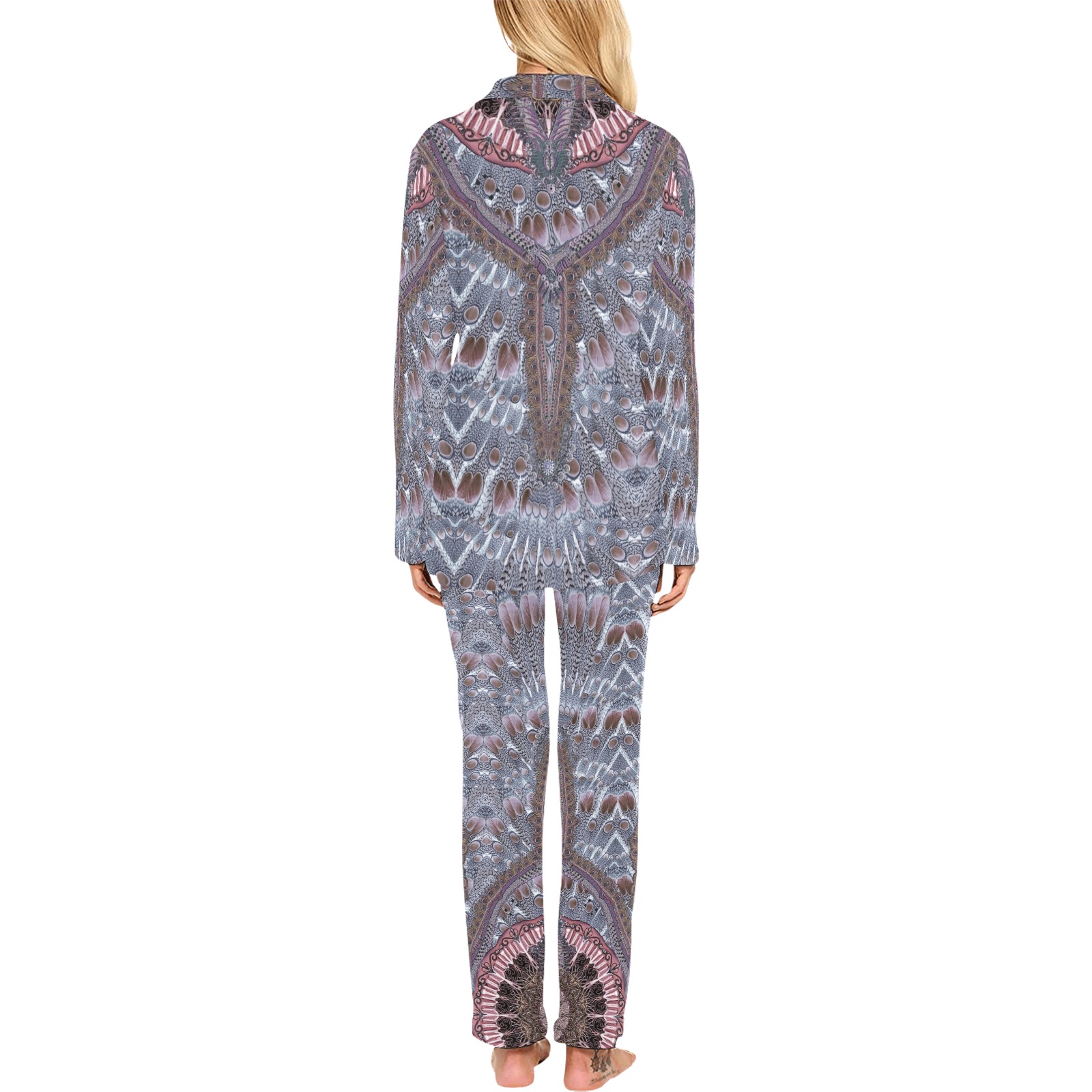 spain gray Women's Long Pajama Set