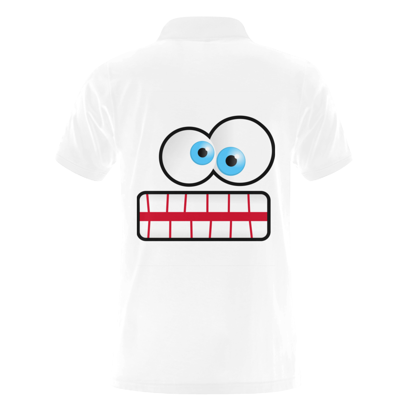 Funny Wacky Comic Cartoon Toothy Expressive Face Men's Polo Shirt (Model T24)