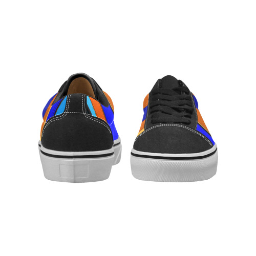 Abstract Blue And Orange 930 Women's Low Top Skateboarding Shoes (Model E001-2)