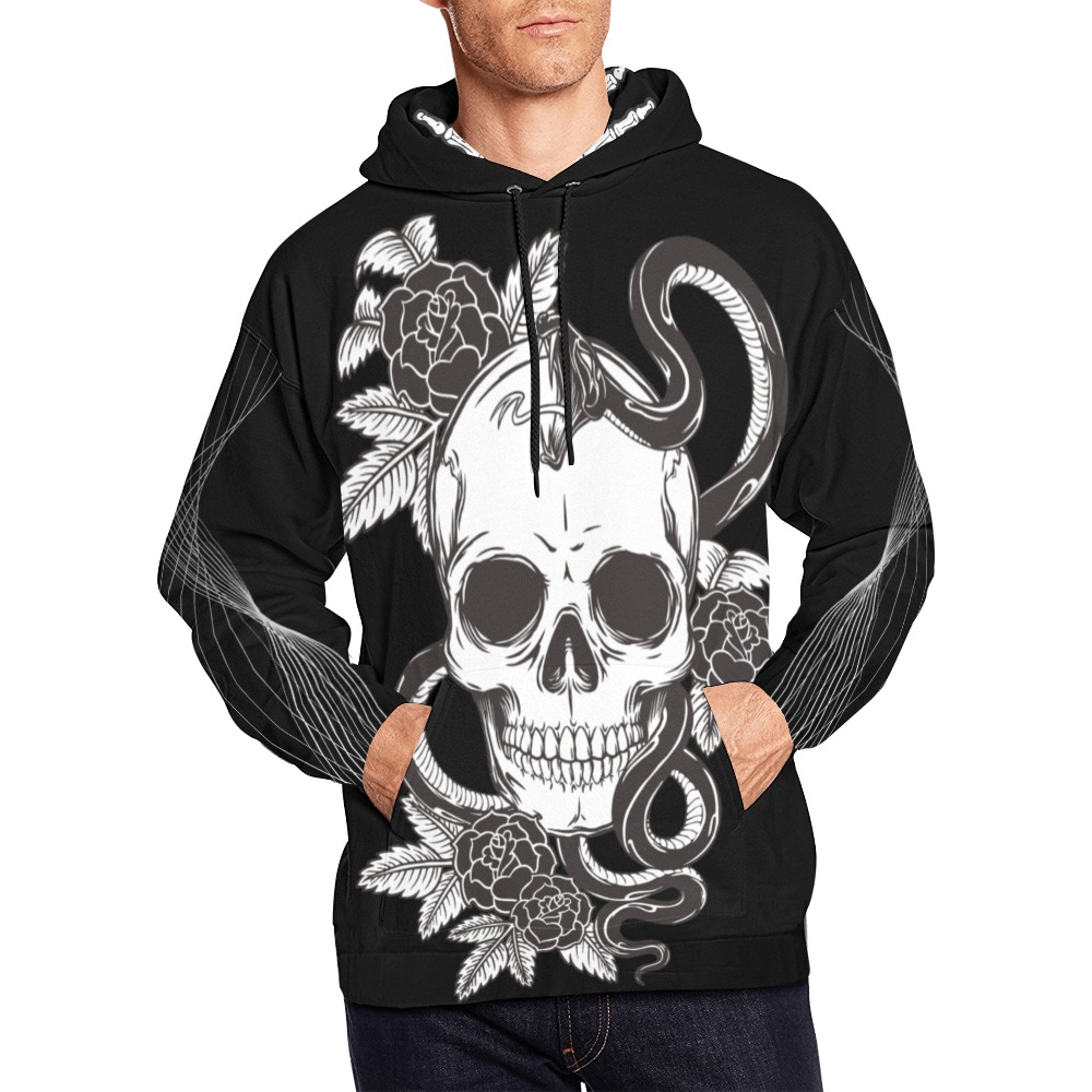 Skull hoodie All Over Print Hoodie for Men (USA Size) (Model H13)