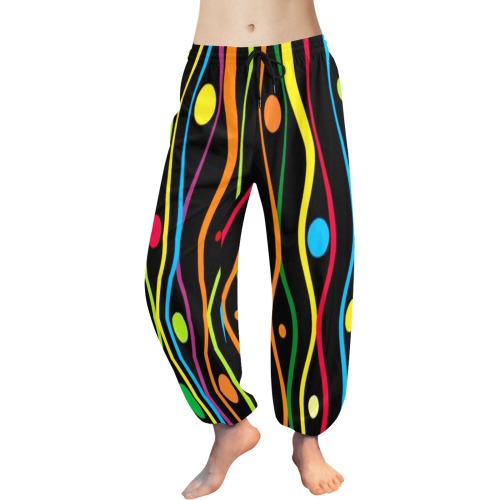 Random Color Lines 1 Women's All Over Print Harem Pants (Model L18)