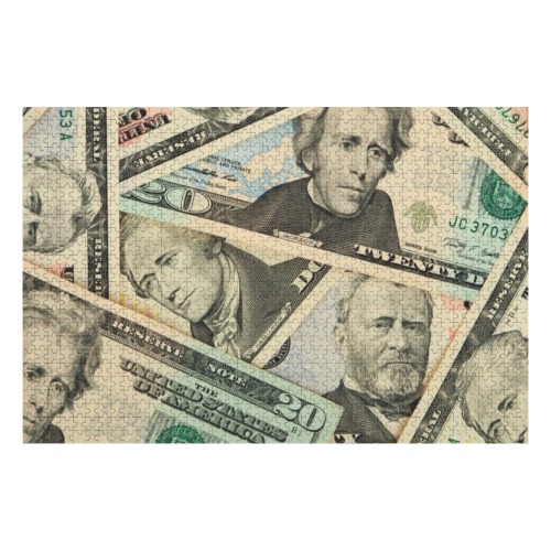 US PAPER CURRENCY 1000-Piece Wooden Photo Puzzles