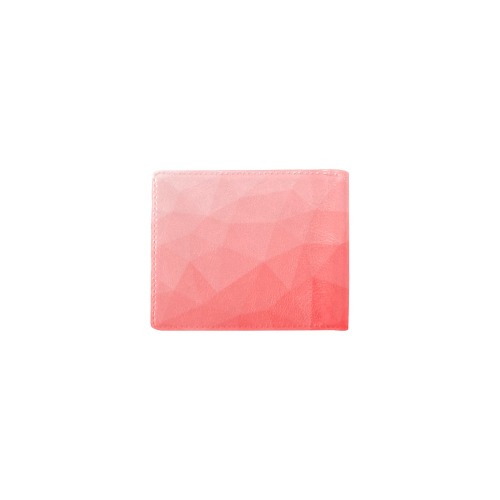 Red gradient geometric mesh pattern Mini Bifold Wallet (Model 1674)