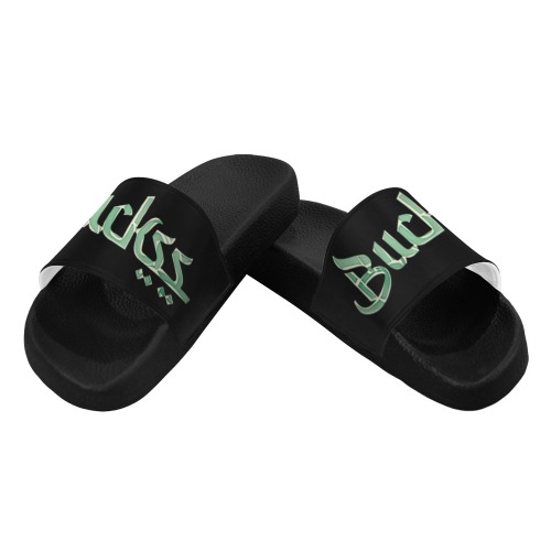 Buckss Womens Slides Moneyline Black Women's Slide Sandals (Model 057)