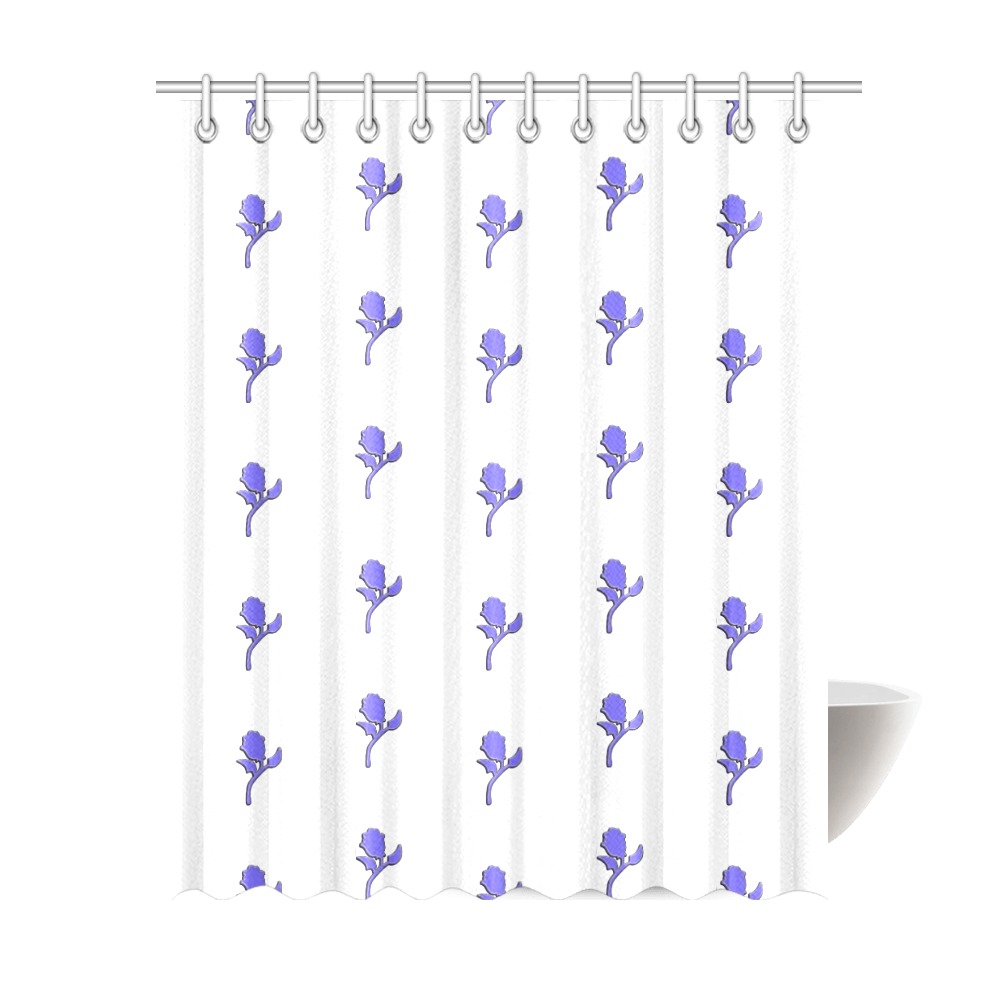 Custom purple with white rose1920black 670x670-1 Shower Curtain 69"x84"