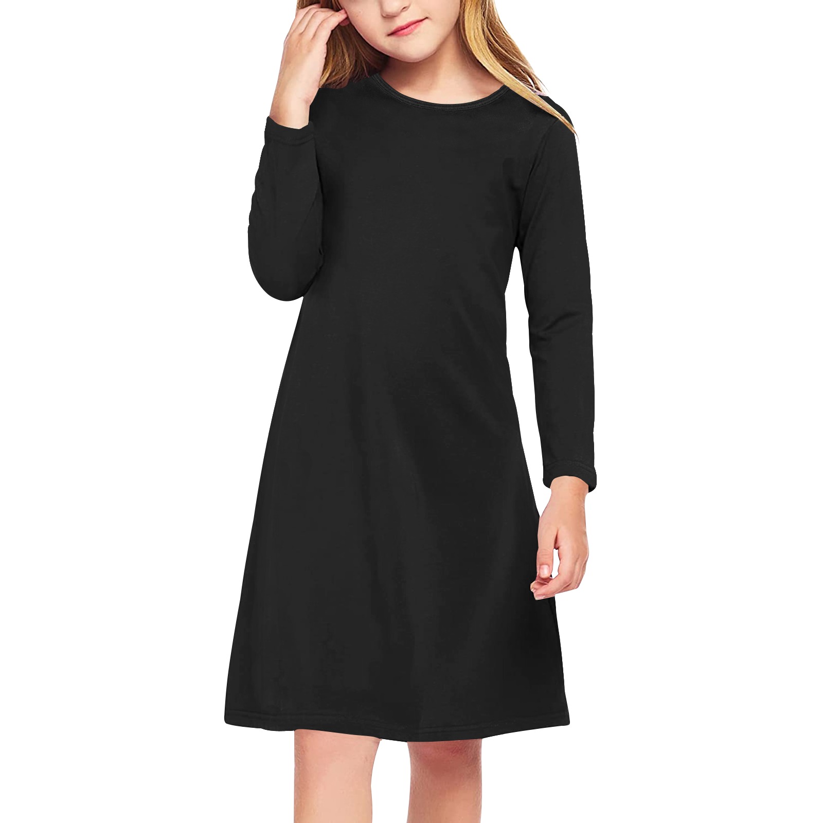 girls_long_sleeve_dress_d59-6123_TERRI-ANN.SHANICE.MORRISON Girls' Long Sleeve Dress (Model D59)