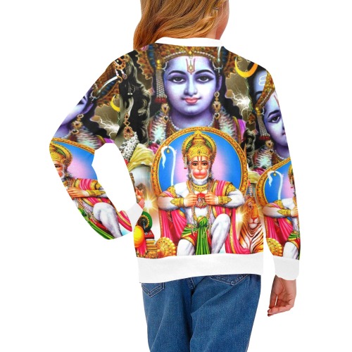 HINDUISM Girls' All Over Print Crew Neck Sweater (Model H49)